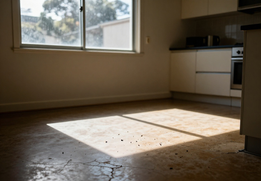 Bed bugs in wall cracks of a Turrella home before treatment